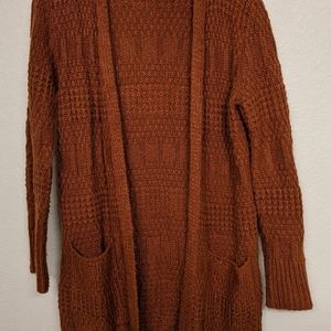 Universal Thread Long Chunky Rust Pumpkin Cardigan